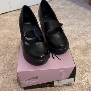 Dansko Black Leather Heels